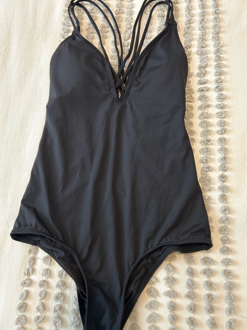 O'Neill Black One-Piece Swimsuit with Strappy V-Neck